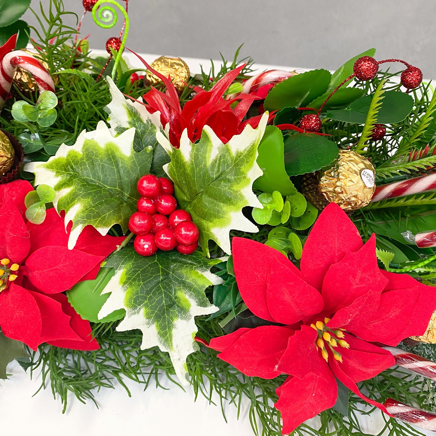 Christmas Table Arrangement with Chocolates