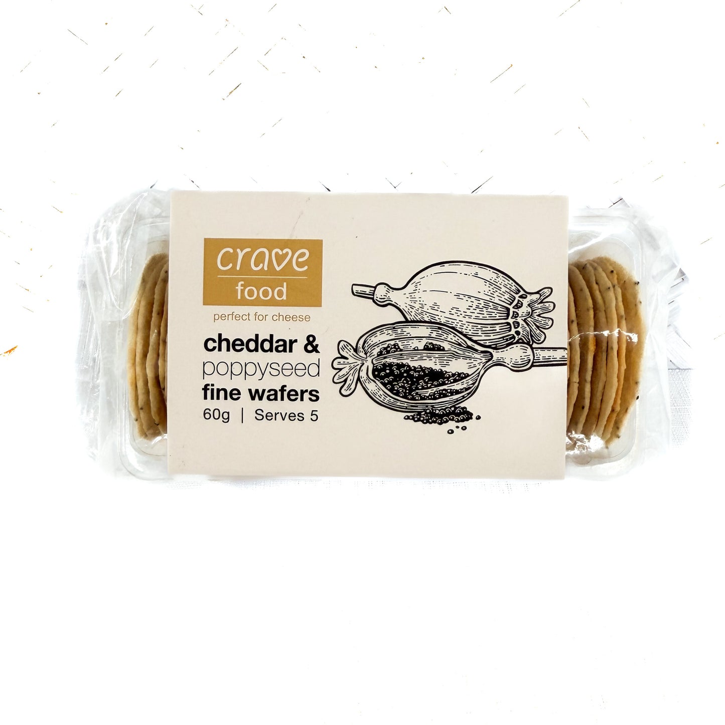 Cheddar Poppyseed Wafers 60g