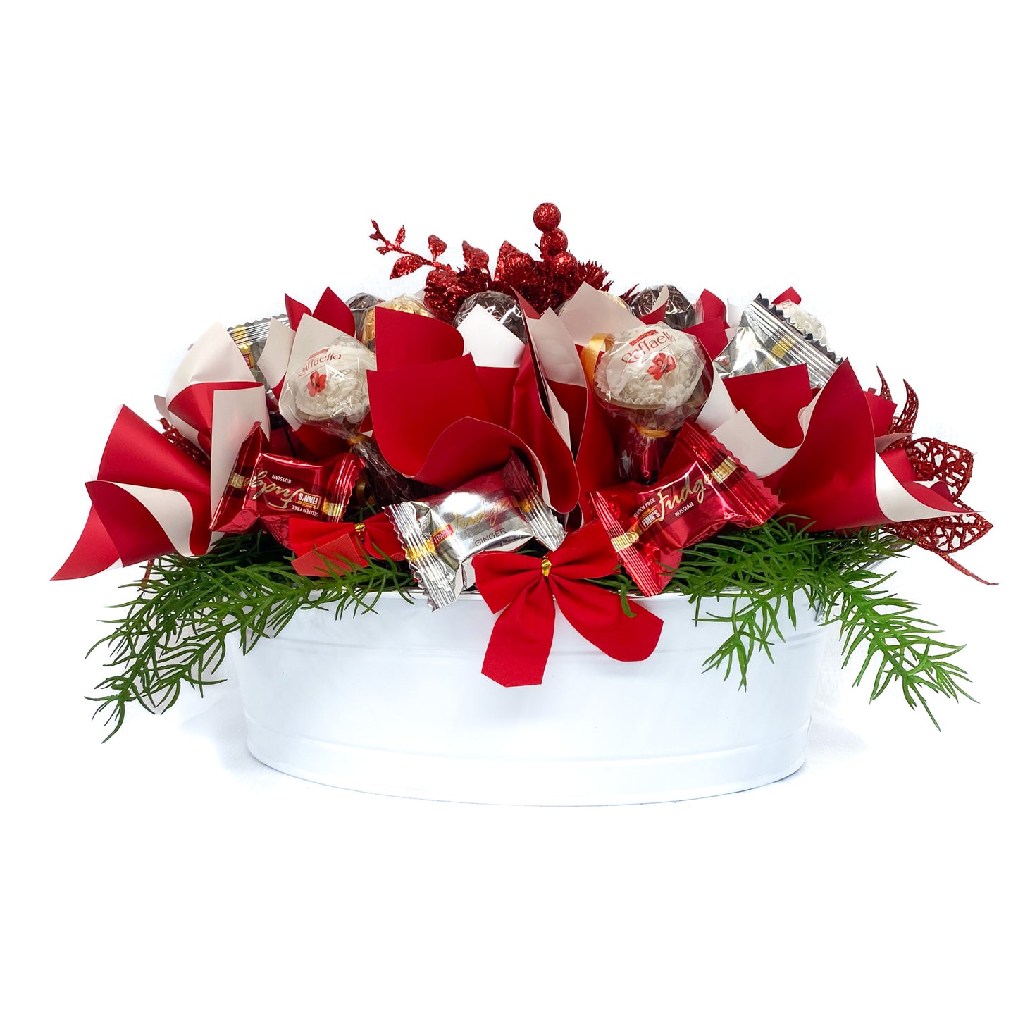 Christmas table arrangement with Tin Bucket