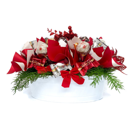 Christmas table arrangement with Tin Bucket